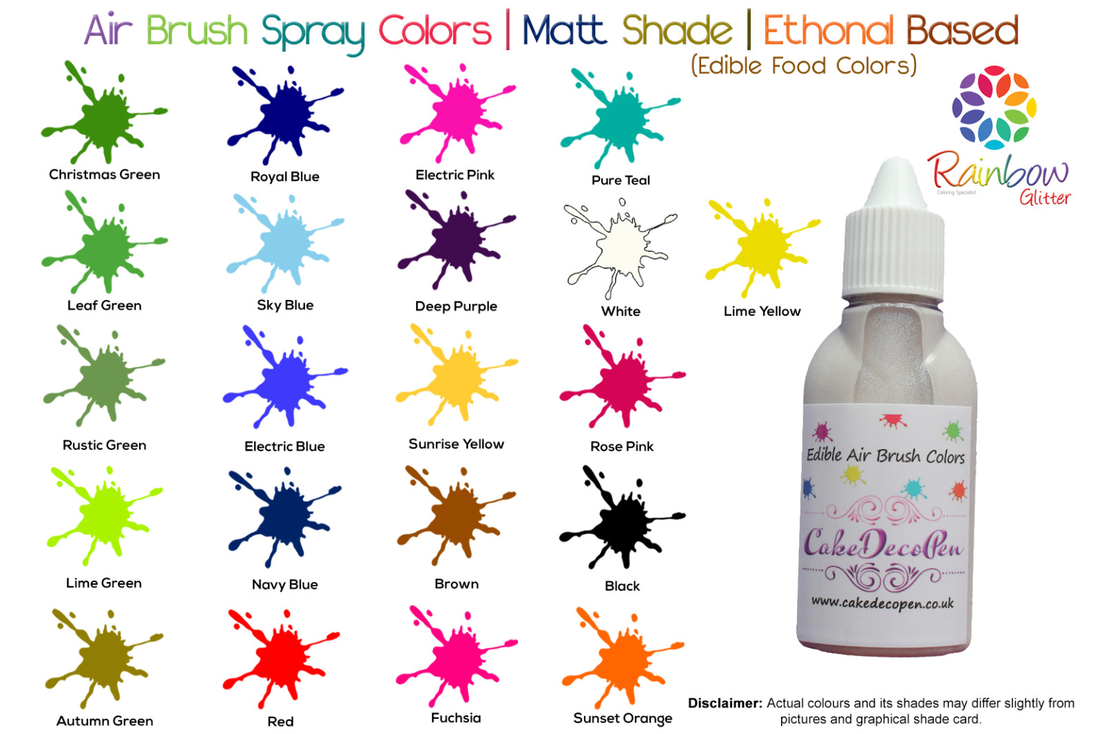 Fuchsia | Matt Shade | Edible | 30 ML | Air Brush Colour | Ethanol Based | Cake Cupcake Cookies Decorating Craft