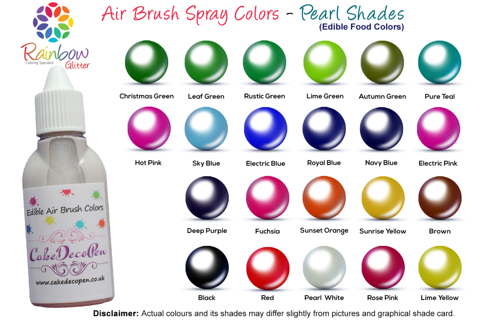 Autumn Green | Pearl Gloss | Edible | 30 ML | Air Brush Colour | Cake Cupcake Cookies Decorating Craft