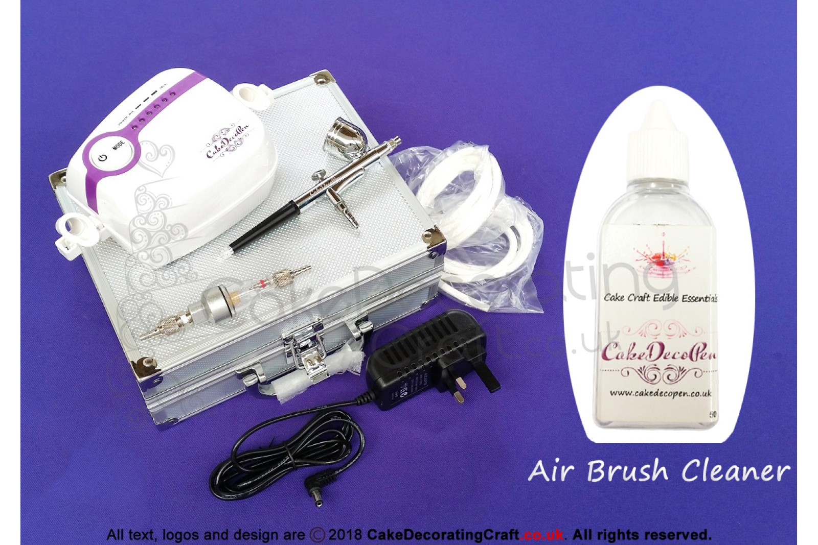 Karen's Air Brush Kit for Cake Makers and Decorators | Large Cup + Air Trap Filter + Air Brush Cleaner