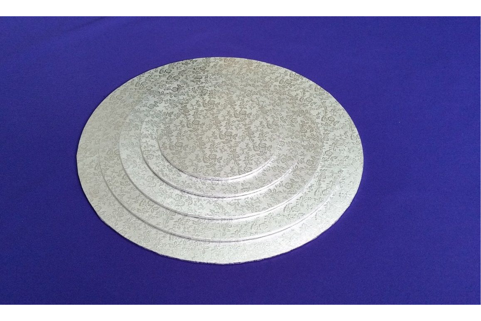 14 Inch Silver | Round 3 mm | Cake Boards Masonite | Premium Quality | Christmas Cake Cupcake Decorating Craft