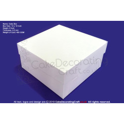 12" Inch | Cake Boxes + Lids | 0.5 mm Thick or 400 GSM | White | Strong | Premium Quality