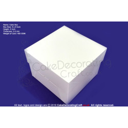 8" Inch | Cake Boxes + Lids | 0.5 mm Thick or 400 GSM | White | Strong | Premium Quality
