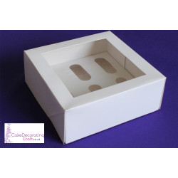 Cupcake Boxes | 6 Cavity | White | Strong | Window Lid | Premium Quality | Cupcakes Decorating Craft | Great Christmas Bake Off