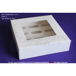 Cupcake Boxes | 12 Cupcakes Cavity | White | Strong | Window Lid | Premium Quality | Cakes and Cupcakes Decorating Craft