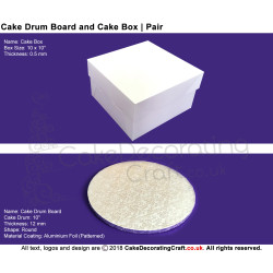 Cake Round Drum Board + Box Pair | 10 Inch | Strong | Premium Quality