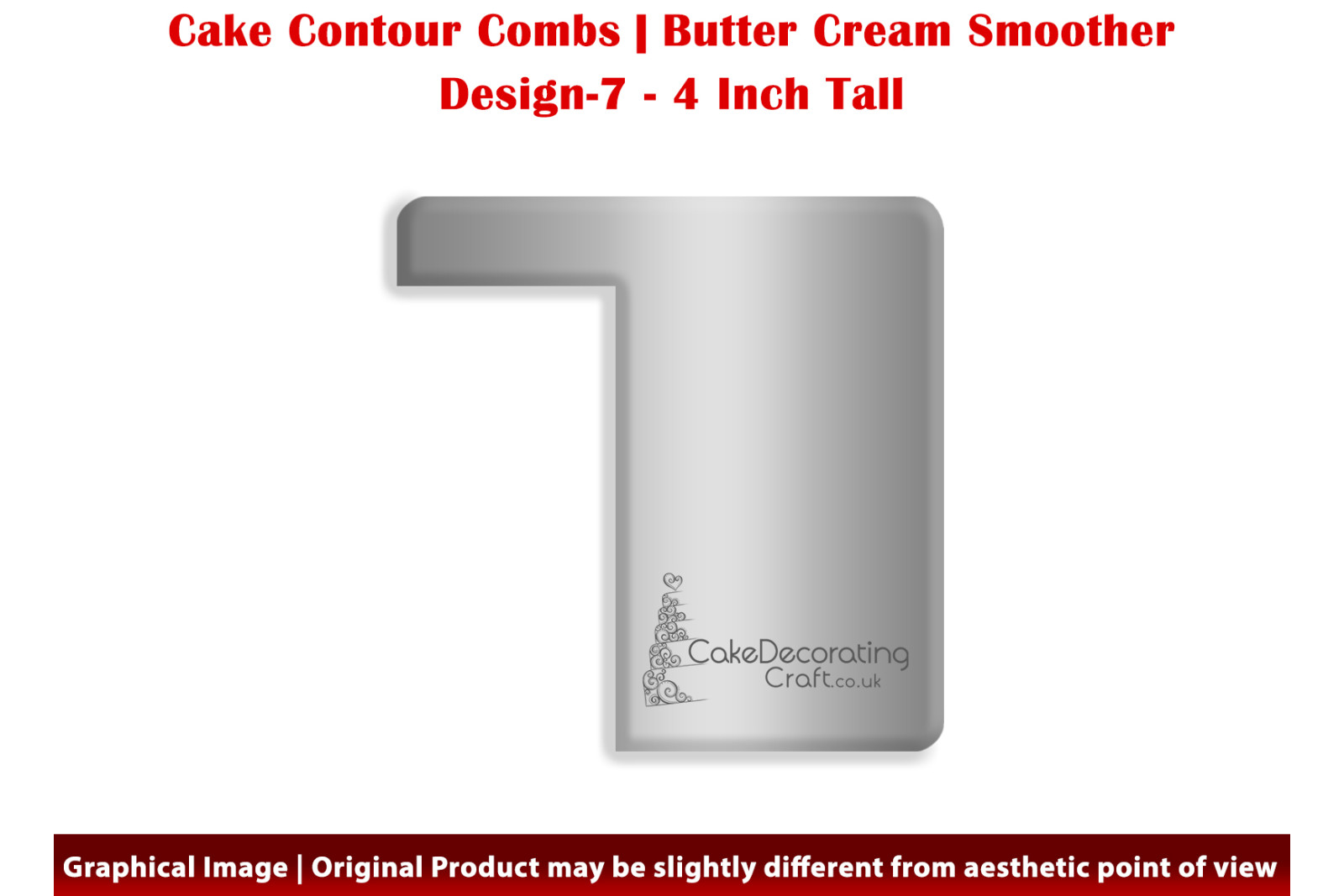 Crisp Corner | Design 7 | 4 Inch | Cake Decorating Craft | Cake Contour Combs | Smoothing | Metal Spreader | Butter Cream Smoothing | Genius Tool