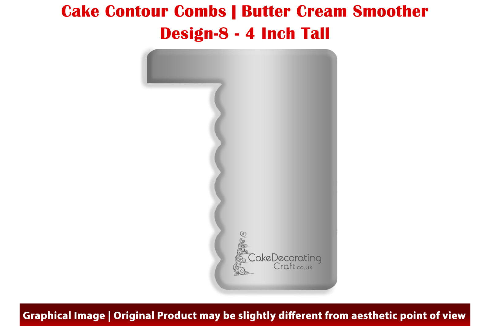 Fabulous Facets | Design 8 | 4 Inch | Cake Decorating Craft | Cake Contour Combs | Smoothing | Metal Spreader | Butter Cream Smoothing | Genius Tool