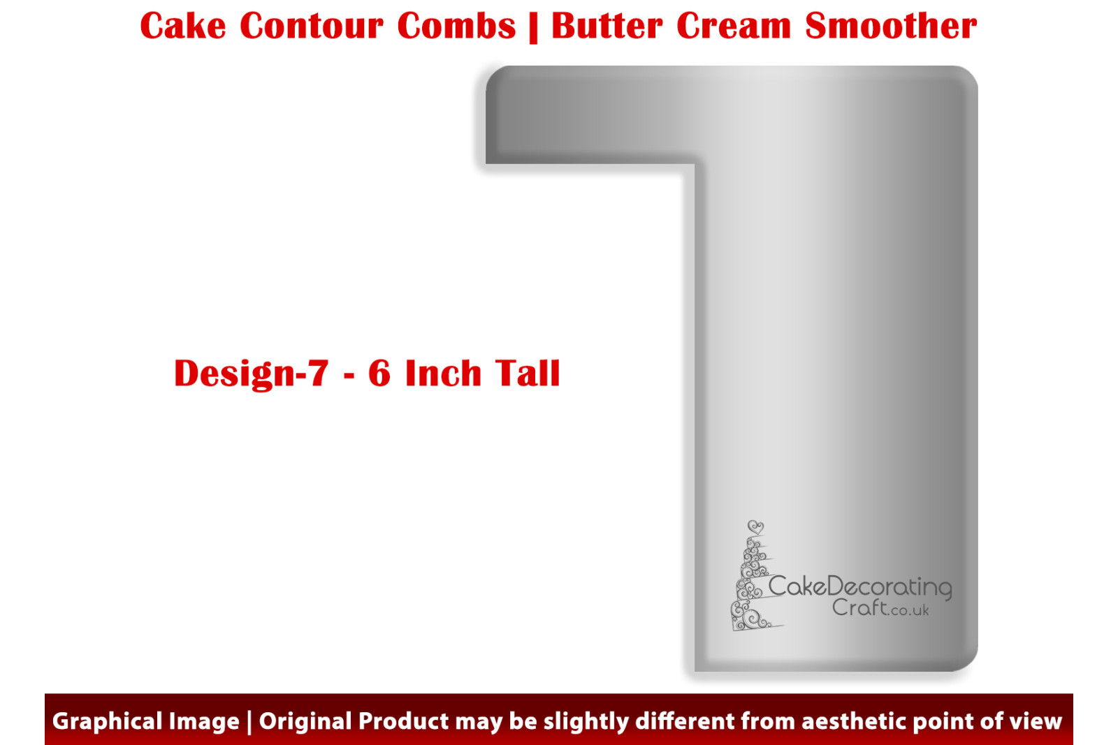 Crisp Corner | Design 7 | 6 Inch | Cake Decorating Craft | Cake Contour Combs | Smoothing | Metal Spreader | Butter Cream Smoothing | Genius Tool