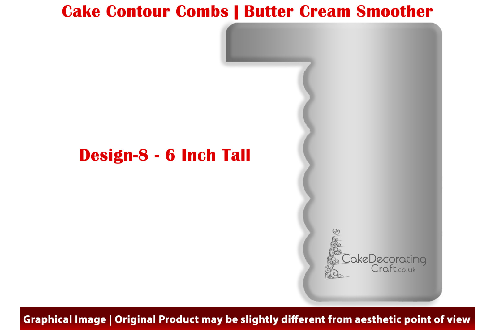 Fabulous Facets | Design 8 | 6 Inch | Cake Decorating Craft | Cake Contour Combs | Smoothing | Metal Spreader | Butter Cream Smoothing | Genius Tool