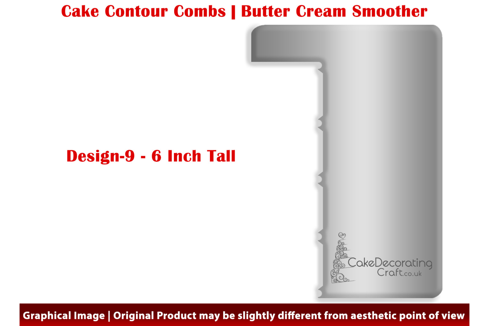 Fabulous Facets | Design 9 | 6 Inch | Cake Decorating Craft | Cake Contour Combs | Smoothing | Metal Spreader | Butter Cream Smoothing | Genius Tool