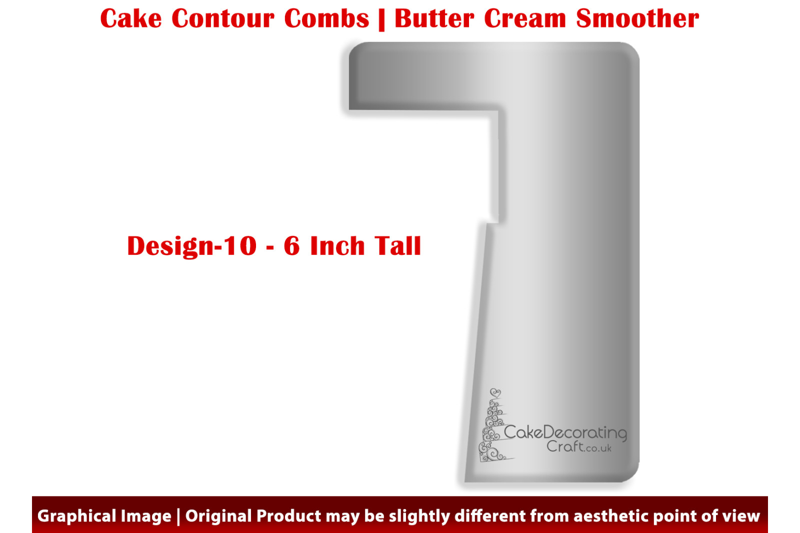 Flower Pot | Design 10 | 6 Inch | Cake Decorating Craft | Cake Contour Combs | Smoothing | Metal Spreader | Butter Cream Smoothing | Genius Tool
