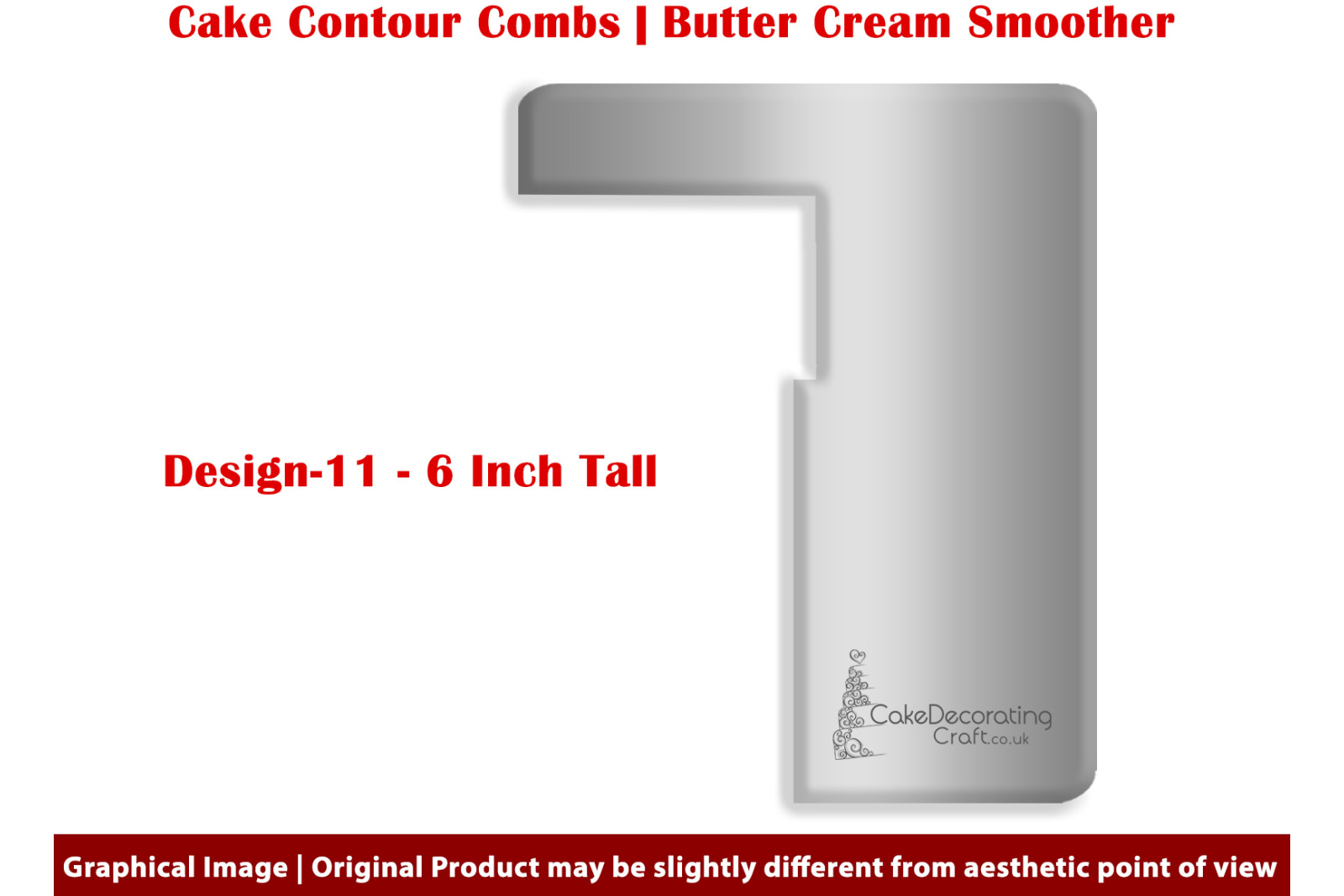 Gift Box | Design 11 | 6 Inch | Cake Decorating Craft | Cake Contour Combs | Smoothing | Metal Spreader | Butter Cream Smoothing | Genius Tool
