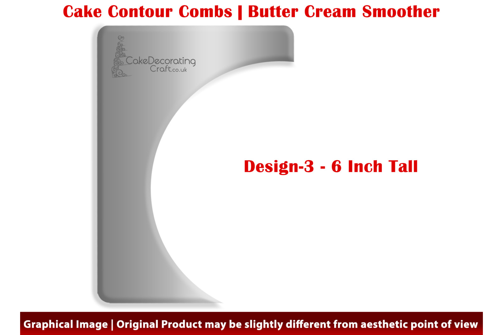 Spherical Miracle | Design 3 | 6 Inch | Cake Decorating Craft | Cake Contour Combs | Smoothing | Metal Spreader | Butter Cream Smoothing | Genius Tool