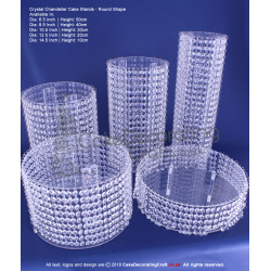 Chandelier Crystal Cake Stand | Round Set | 6 8 10 12 14 Inch | Cake and Cupcake Decorating Craft Display