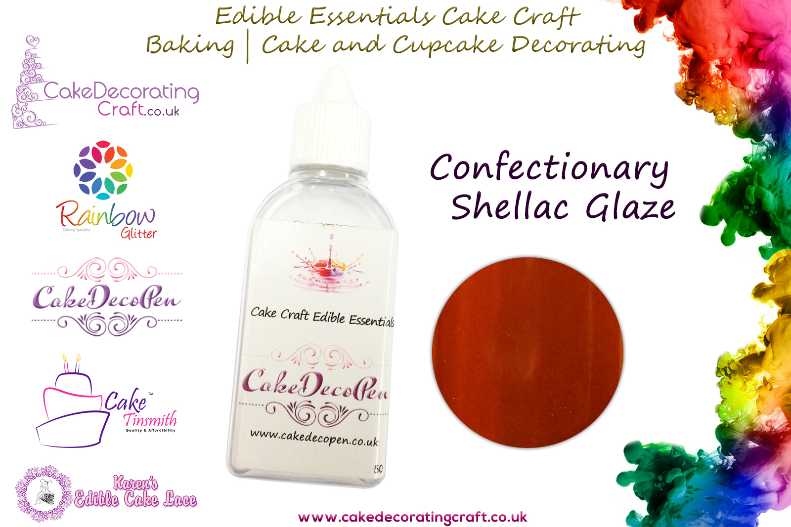 Confectionary Glaze | 50 ml | Edible Essentials Baking and Cake Decorating Craft | Great Christmas Bake Off