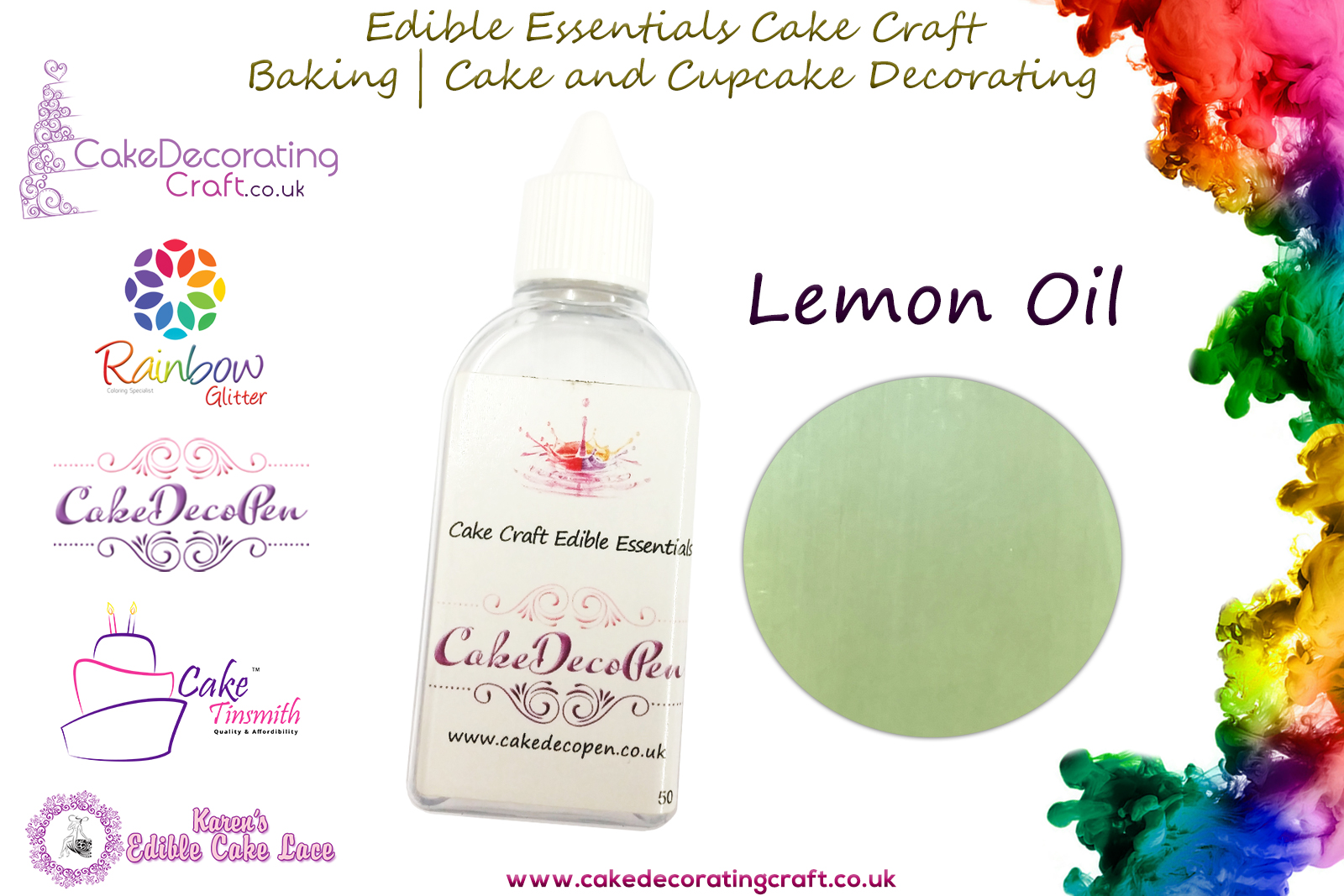 Lemon Oil | 50 ml | Edible Essentials Baking and Cake Decorating Craft