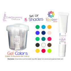 Set of 15 Colors | Gel Food Colors | Concentrated ProGel | Cake Decorating | 30 ML