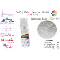 Gunmetal Silver | Glitter | Sparkler | Edible | 8 Gram Dust Pump | Cake Decorating Craft