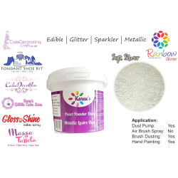 Soft Silver | Glitter | Sparkler | Edible | 25 Gram Pot | Cake Decorating Craft
