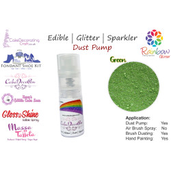 Green  | Glitter | Sparkler | Edible | 8 Gram Dust Pump | Cake Decorating Craft