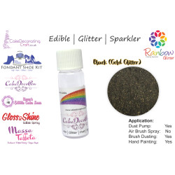 Black Gold | Glitter | Sparkler | Edible | 25 Gram Pot | Cake Decorating Craft