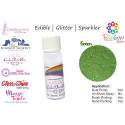 Green | 4 Gram Tube | Glitter | Sparkler | 100 %Edible | Cake Craft | Great Christmas Bake Off