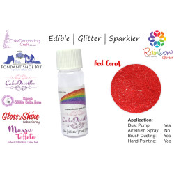 Red Coral | Glitter | Sparkler | Edible | 4 Gram Tube | Cake Decorating Craft