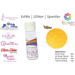 Yellow | Glitter | Sparkler | Edible | 25 Gram Pot | Cake Decorating Craft