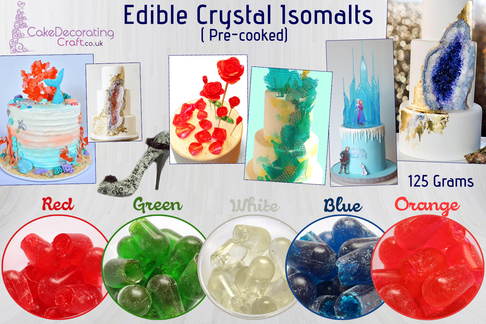 Crystal Clear, Isomalts, Edible Sugar Crystal Candy, Edible, 100 Grams