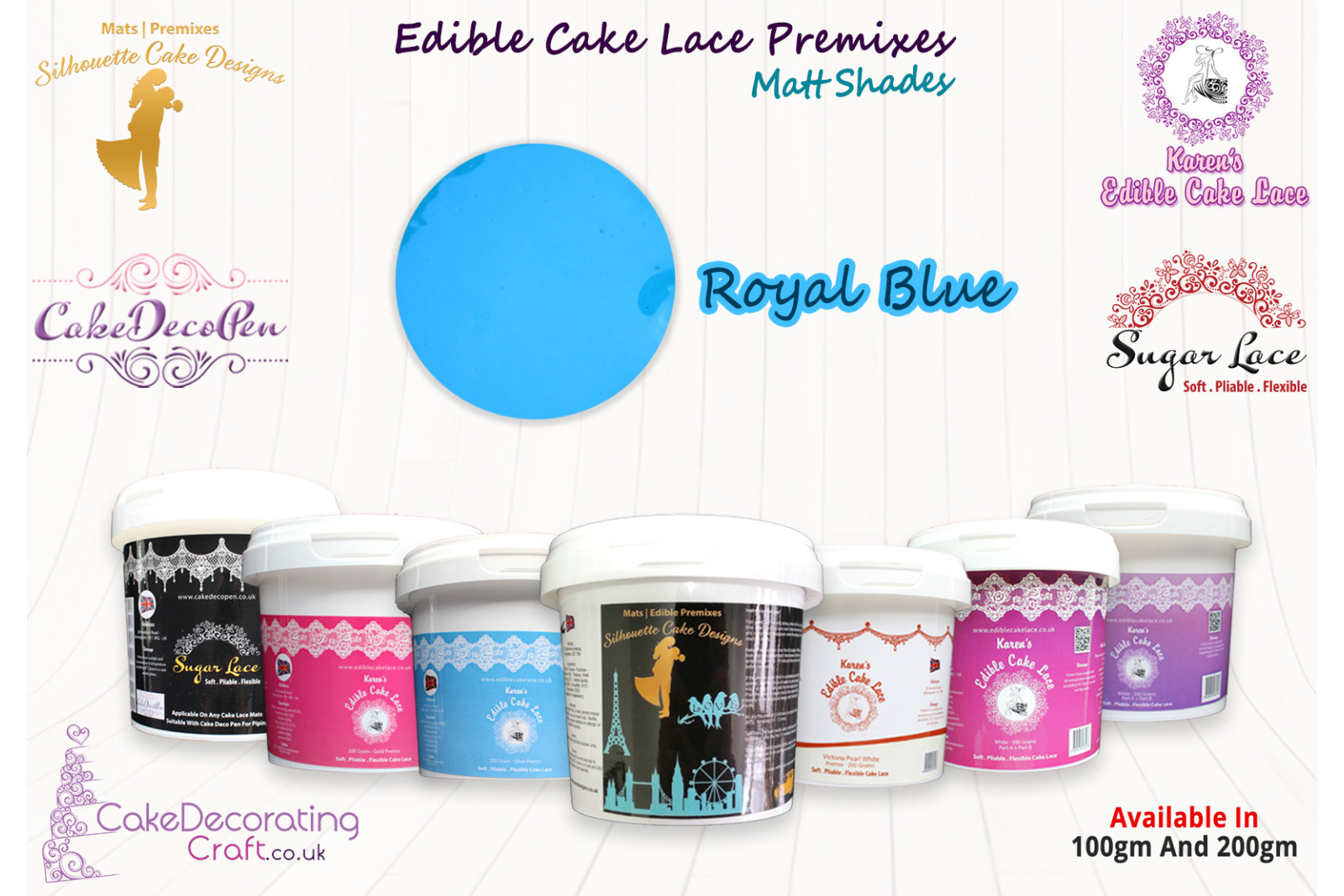 Royal Blue | Edible Cake Lace Premixes | Matt Shade | 100 Grams