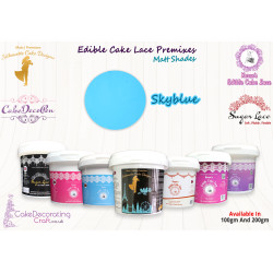 Sky Blue | Edible Cake Lace Premixes | Matt Shade | 200 Grams