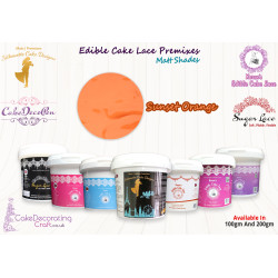 Sunset Orange | Edible Cake Lace Premixes | Matt Shade | 200 Grams
