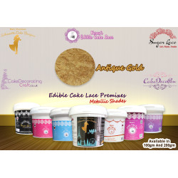 Antique Gold Colour | Edible Cake Lace Premixes | Metallic Shade | 100 Grams