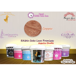 Copper Colour | Karens Edible Cake Lace Premixes | Metallic Shade | 200 Grams | Christmas Edible Decorating Essential