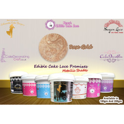 Rose Gold Colour | Edible Cake Lace Premixes | Metallic Shade | 200 Grams | Christmas Edible Decorating Essential