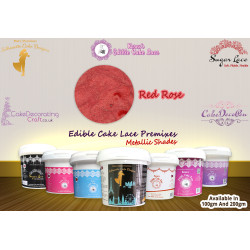 Red Rose Colour | Edible Cake Lace Premixes | Metallic Shade | 200 Grams | Christmas Edible Decorating Essential