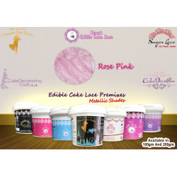 Rose Pink Colour | Edible Cake Lace Premixes | Metallic Shade | 100 Grams
