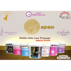 Soft Gold Colour | Edible Cake Lace Premixes | Metallic Shade | 200 Grams