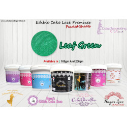 Leaf Green | Edible Sugar Lace Deco Pen | Pearled Shade | 200 Grams