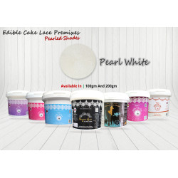 Pearl White | Edible Cake Lace Premixes | Pearled Shade | 200 Grams | Christmas Edible Decorating Essential