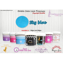 Sky Blue | Edible Cake Lace Premixes | Pearled Shade | 200 Grams