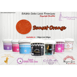 Sunset Orange | Edible Cake Lace Premixes | Pearled Shade | 200 Grams