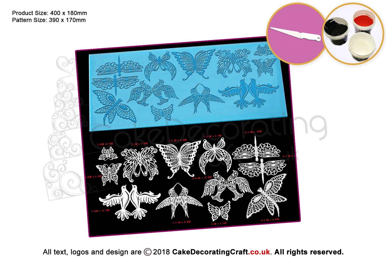 3D Birds and Butterfly | Cake Lace Mats | Cake Decorating Starter Kit | Cake Decorating Craft Tool