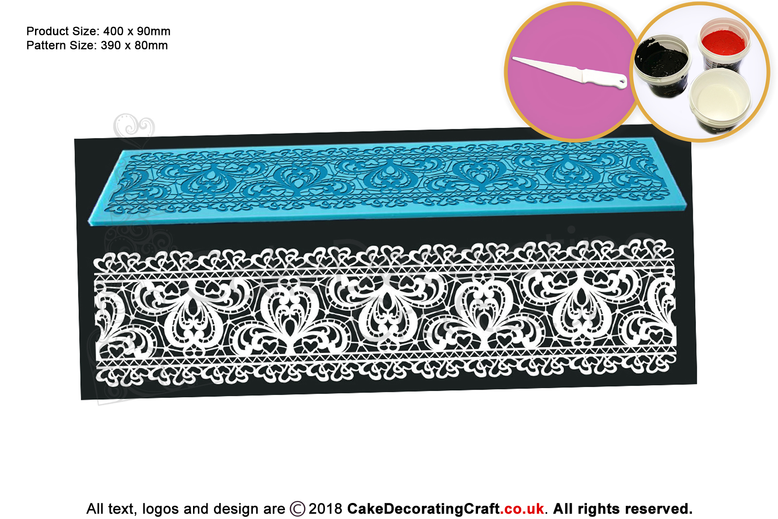 Blossom Hearts | Cake Lace Mat | Cake Decorating Starter Kit | Cake Decorating Craft Tool