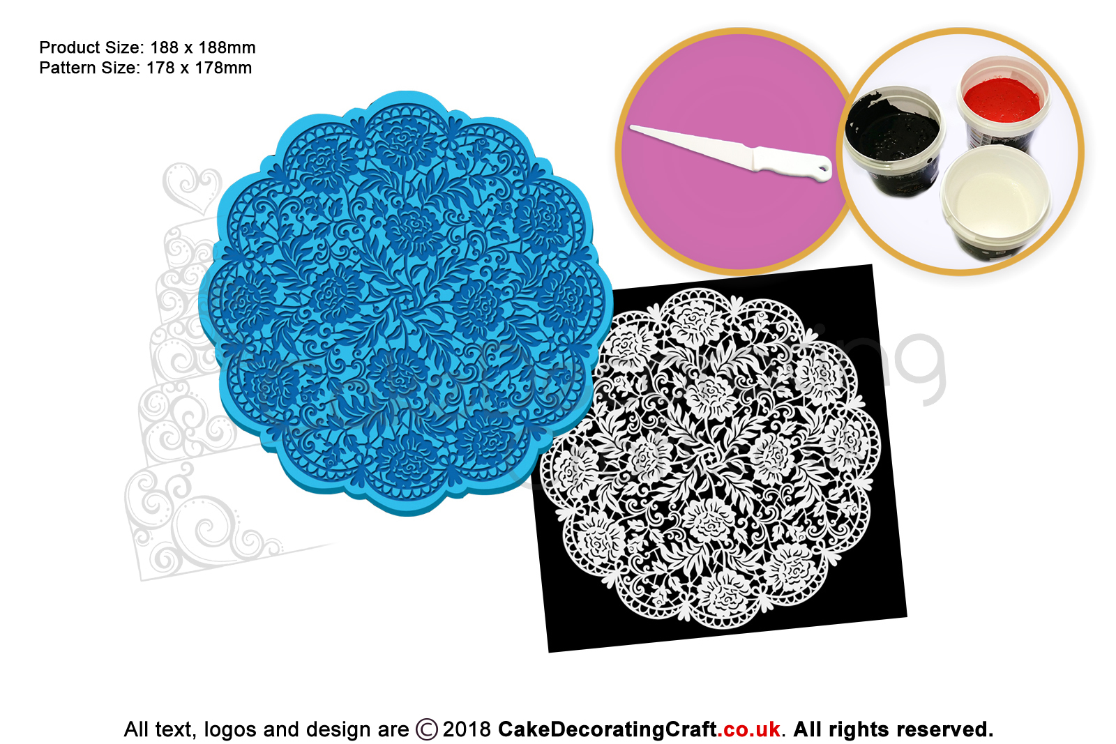 Floral Doily | Cake Lace Mats | Cake Decorating Starter Kit | Cake Decorating Craft Tool