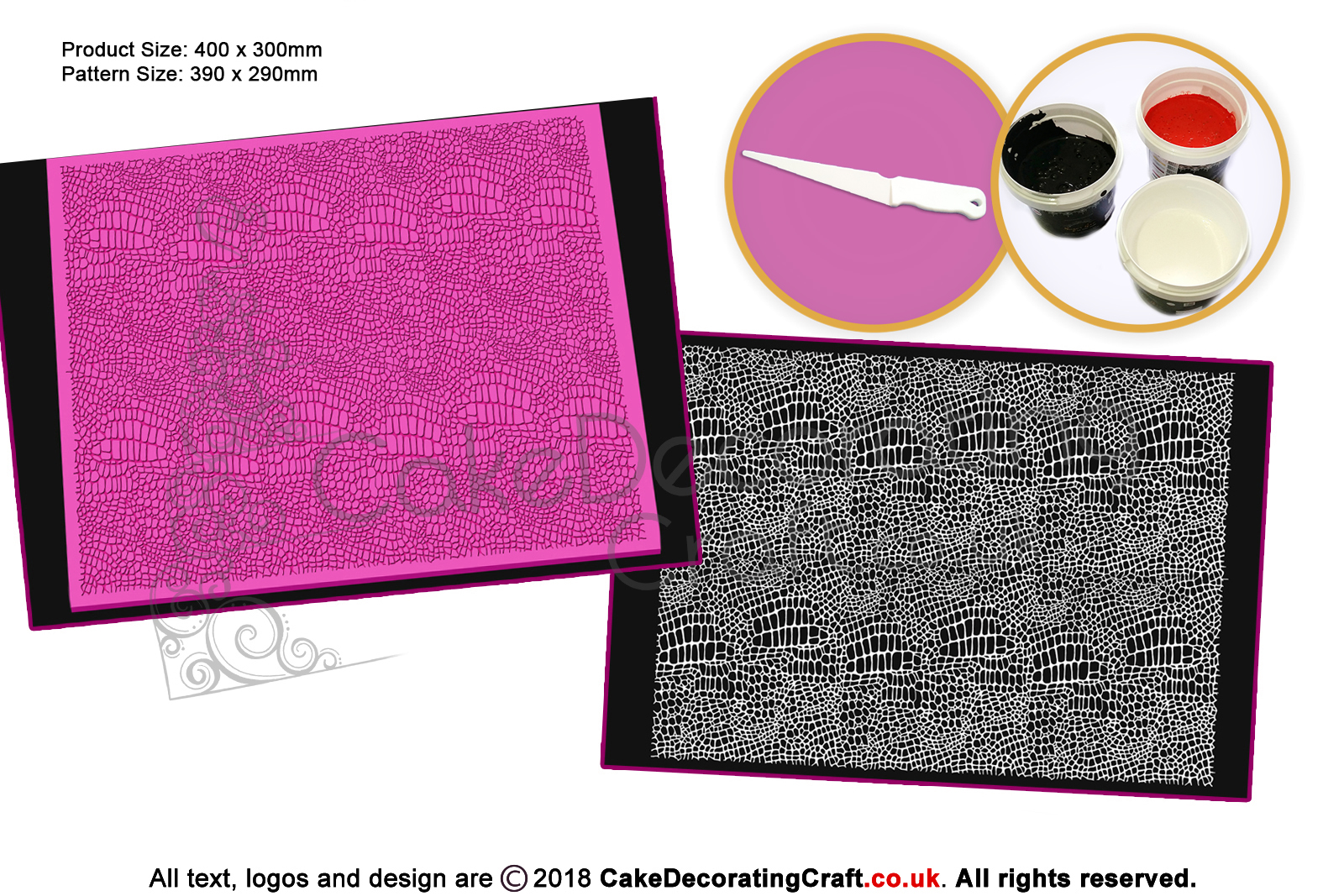 Alligator Mesh | Cake Lace Mat |  Cake Decorating Starter Kit | Cake Decorating Craft Tool