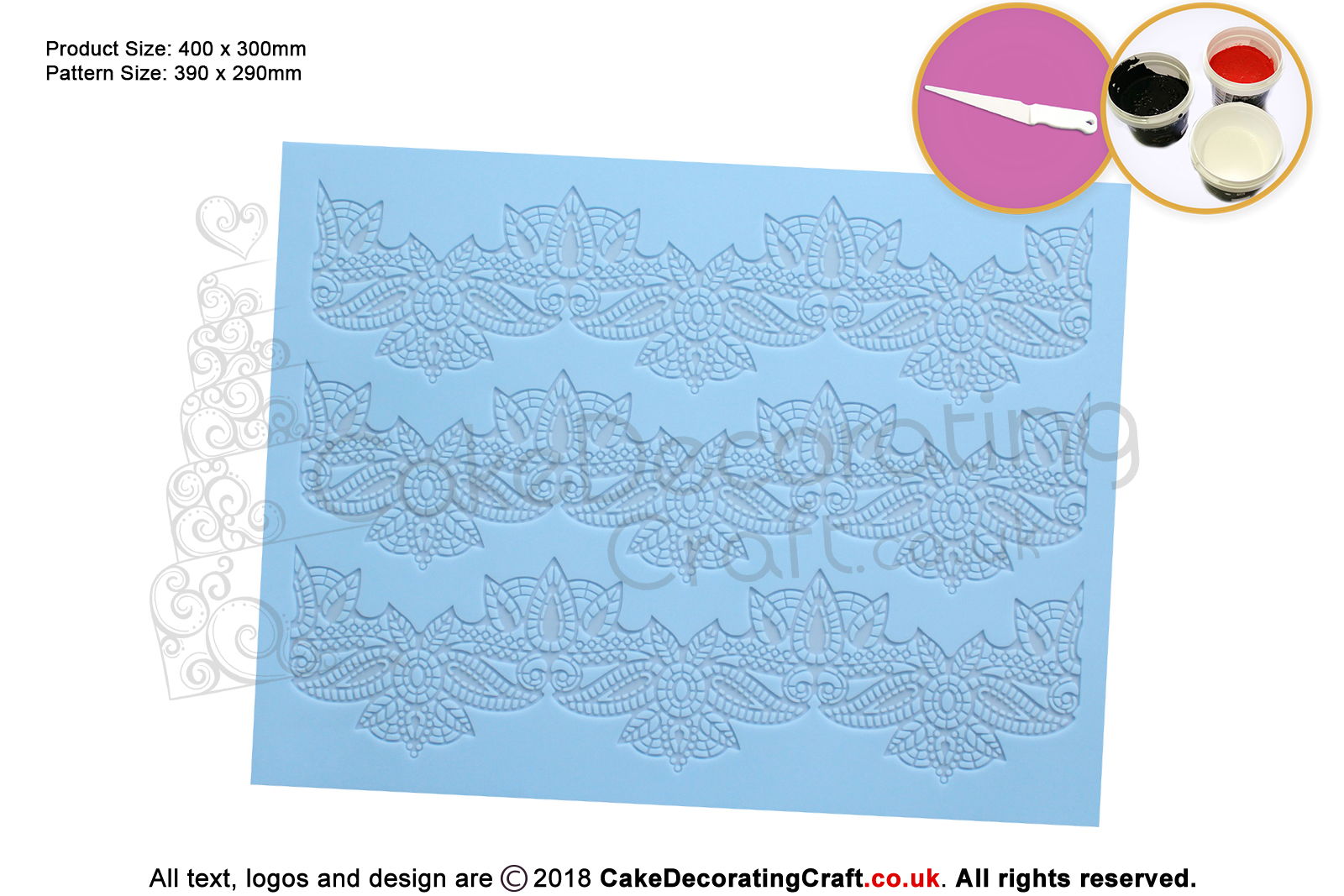 Almyra | Cake Lace Mat | Cake Decorating Starter Kit | Cake Decorating Craft Tool
