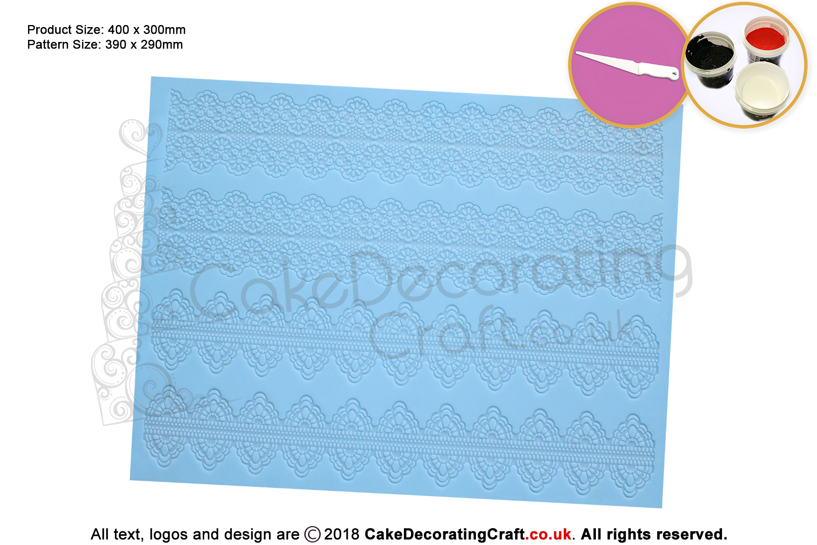 Amelia | Cake Lace Mat | Cake Decorating Starter Kit | Cake Decorating Craft Tool