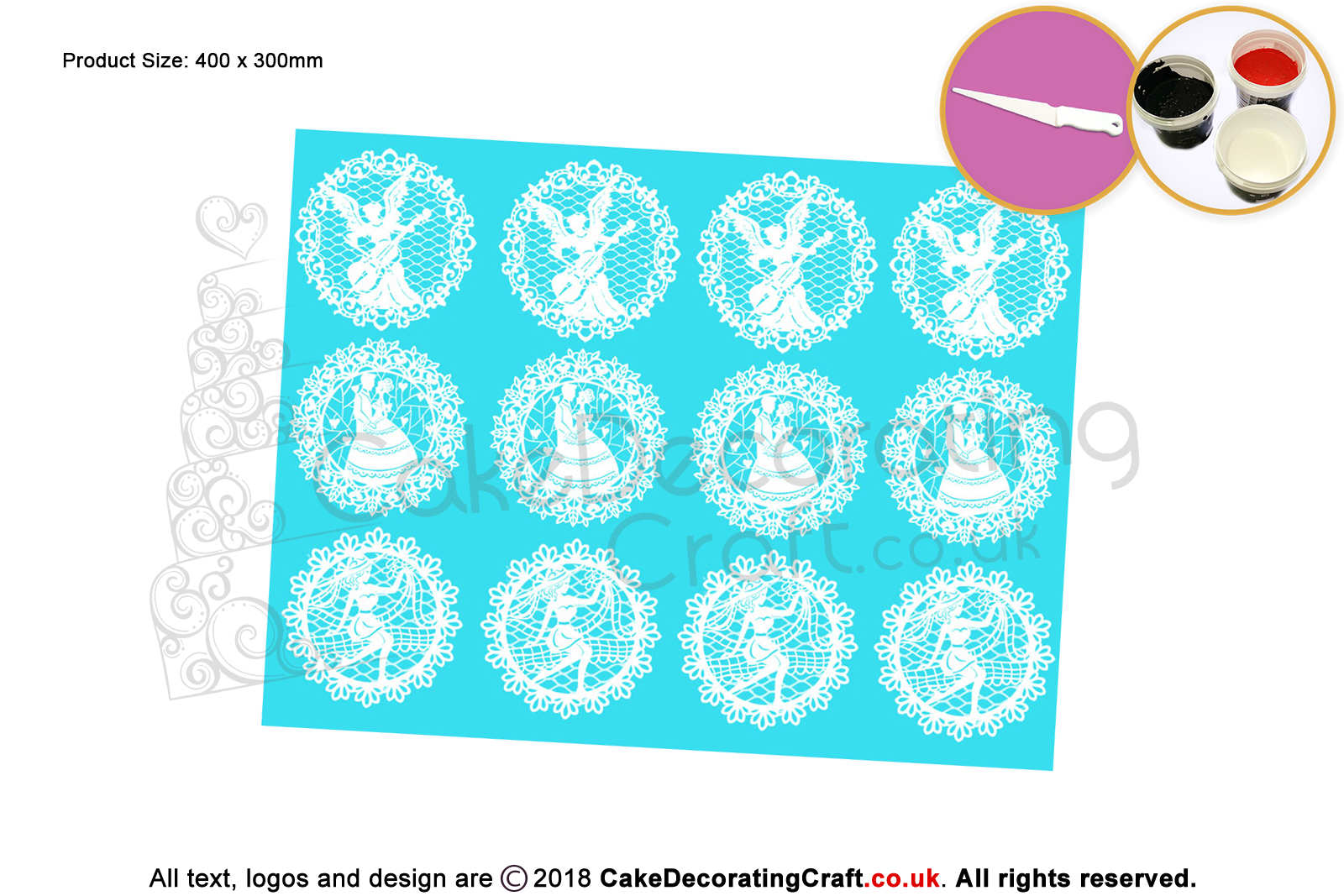 Angels | Cake Lace Mat | Cake Decorating Starter Kit | Cake Decorating Craft Tool
