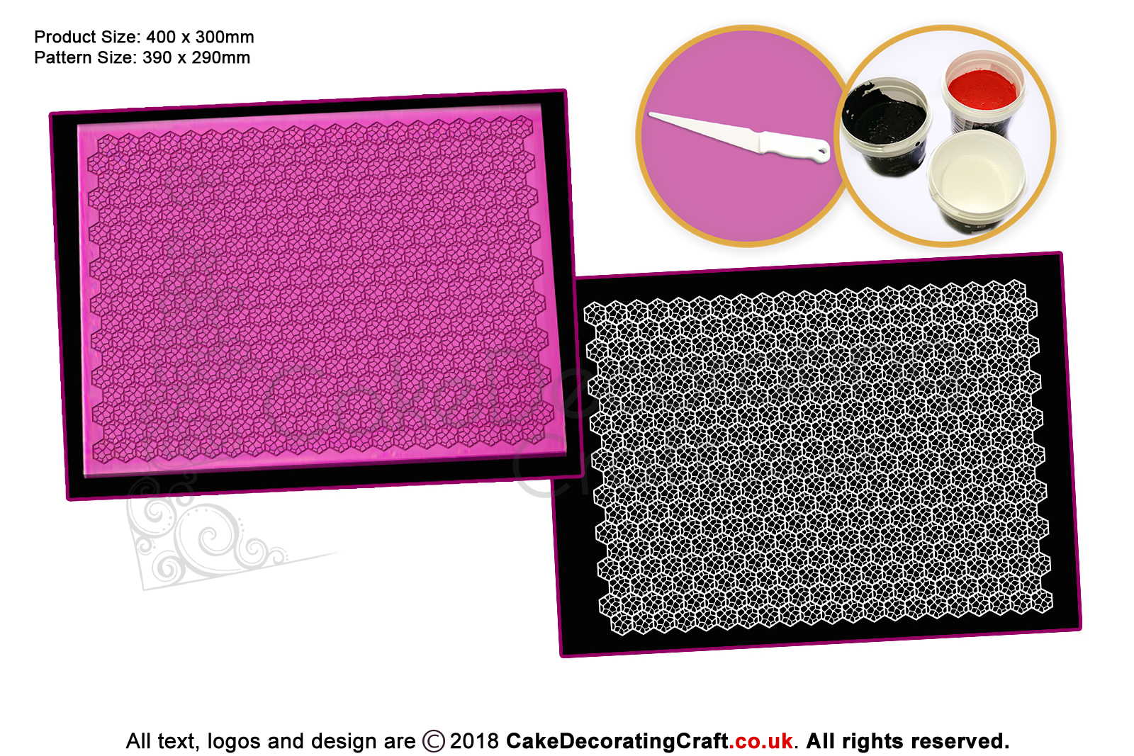 Fabric Mesh | Cake Lace Mats for Edible Cake Lace Mixes and Premixes | Cake Decorating Craft Tool
